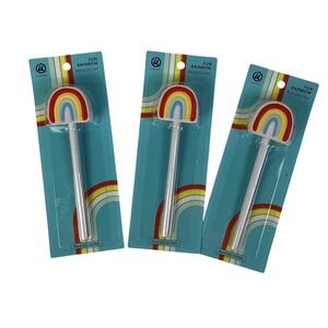 Lot of 3 U Brands Fun Rainbow Ballpoint Pen Black Ink 0.7mm Smooth Writing